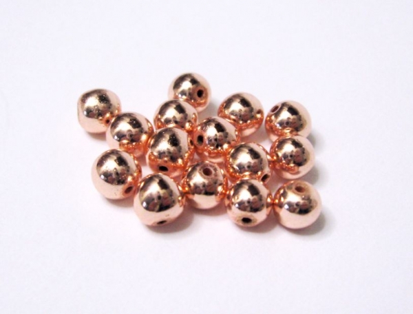 6 mm Hämatit Kugeln Rosevergoldet Strang